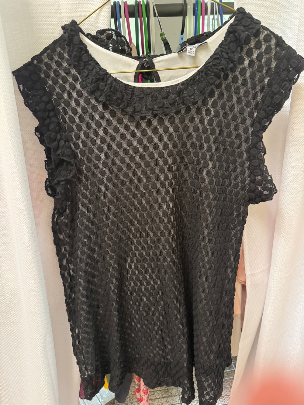 White Birch Black Lace Over White Tank (all one piece)